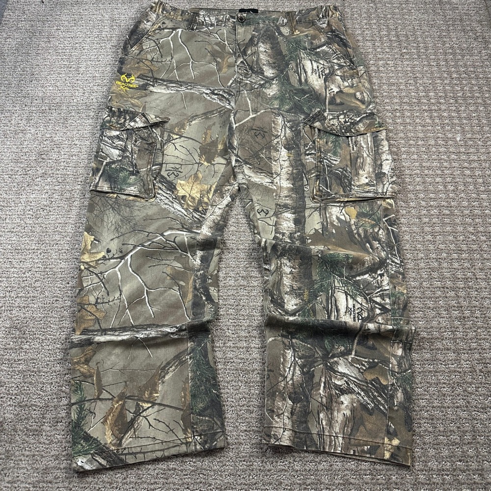 Realtree Xtra Camo Cargo Pants Mens Large 36-38 Hunting Hiking Outdoor Trousers